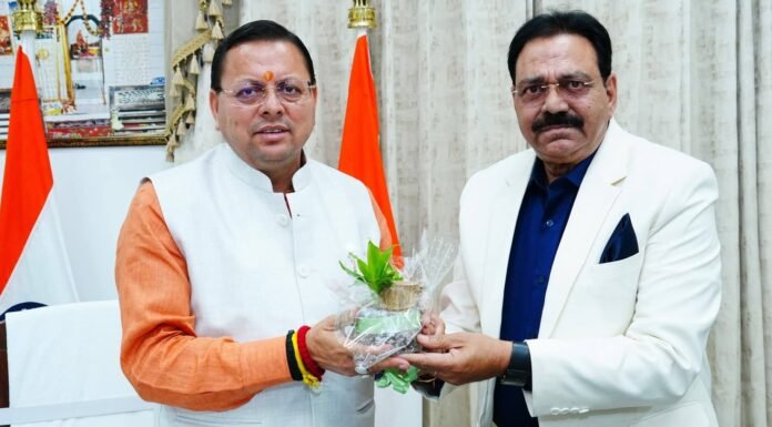 Uttarakhand:-उत्तराखंड राज्य पिछड़ा वर्ग कल्याण परिषद के नवनियुक्त उपाध्यक्ष अशोक वर्मा ने सीएम धामी से भेंट कर व्यक्त किया आभार