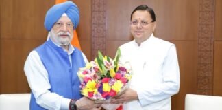 New Delhi:-केंद्रीय पेट्रोलियम एवं प्राकृतिक गैस मंत्री हरदीप सिंह पुरी से सीएम धामी ने की भेंट-चारधाम यात्रा हेतु एलपीजी आपूर्ति 100 प्रतिशत बनाए रखने का किया अनुरोध