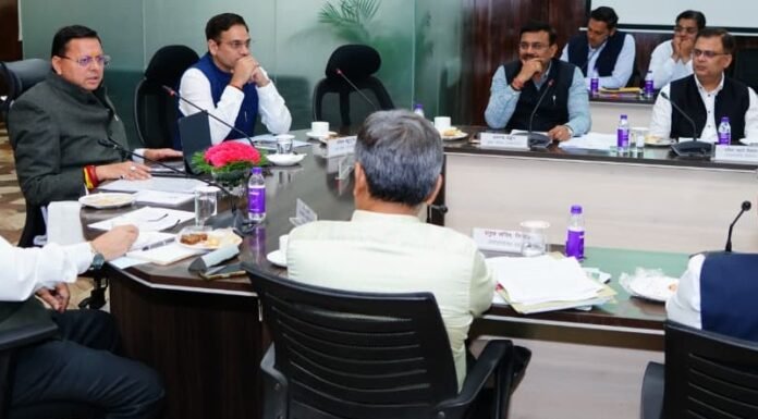 Uttarakhand:-मुख्यमंत्री पुष्कर धामी ने की राज्य की महत्त्वपूर्ण अवसंरचनात्मक परियोजनाओं की प्रगति की समीक्षा