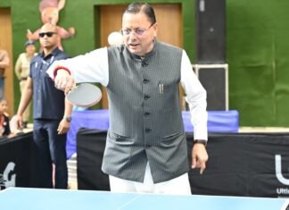 Dehradun:-परेड ग्राउंड में बहुद्देशीय क्रीड़ा हॉल में 87वें इंटर स्टेट जूनियर एवं यूथ नेशनल टेबल टेनिस चैंपियनशिप का सीएम धामी ने किया शुभारंभ