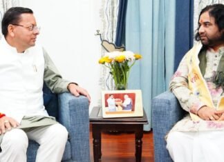 Uttarakhand:-देवकीनंदन ठाकुर जी महाराज ने की मुख्यमंत्री पुष्कर सिंह धामी से शिष्टाचार भेंट