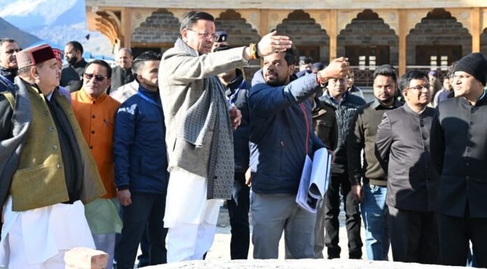 Chamoli:-मुख्यमंत्री पुष्कर धामी ने ग्राउंड जीरो पर उतरकर की बद्रीनाथ धाम मास्टर प्लान की गहन समीक्षा