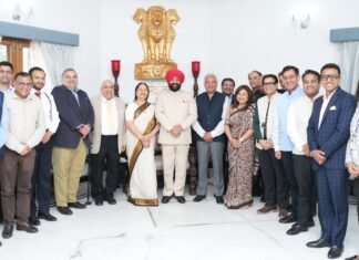 Uttarakhand:-राज्यपाल गुरमीत सिंह से लोक भवन में भारतीय उद्योग परिसंघ उत्तराखण्ड के प्रतिनिधिमंडल ने की शिष्टाचार भेंट