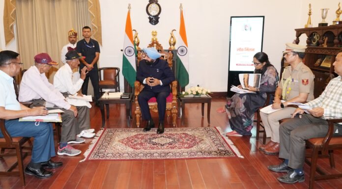 Uttarakhand:-राज्यपाल गुरमीत सिंह ने लोक मिलन कार्यक्रम में सुनीं पूर्व सैनिकों एवं दूरस्थ क्षेत्रों से आए नागरिकों की समस्याएं