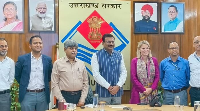 Uttarakhand:-मुख्य सचिव आनन्द बर्द्धन से संयुक्त राष्ट्र विकास कार्यक्रम की भारत में डिप्टी रेजिडेंट रिप्रेजेंटेटिव ईजाबेल ने की शिष्टाचार भेंट