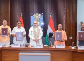New Delhi:-केंद्रीय गृह मंत्री अमित शाह की अध्यक्षता में किशाऊ परियोजना पर छह राज्यों का ऐतिहासिक समझौता ज्ञापन पर हस्ताक्षर