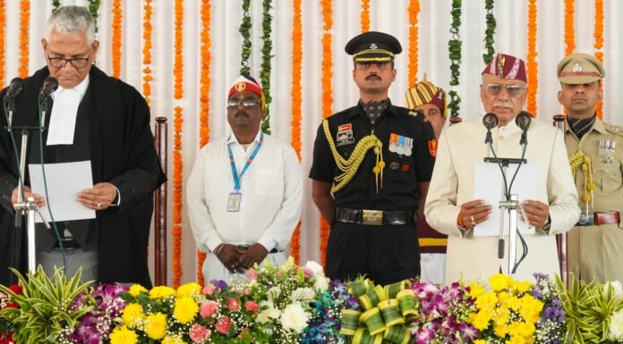 Uttarakhand:-डॉ.ढाल सिंह बिसेन ने ली उत्तराखण्ड के राज्यपाल पद की शपथ कहा-संवैधानिक मूल्यों की रक्षा,राज्य सरकार और जनकल्याण को गति देना प्राथमिकता