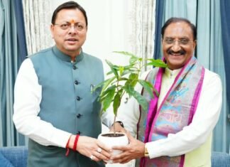 Uttarakhand:-मुख्यमंत्री पुष्कर धामी से पूर्व केंद्रीय मंत्री डॉ.रमेश पोखरियाल ‘निशंक’ ने की शिष्टाचार भेंट