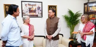 Uttarakhand:-मुख्यमंत्री पुष्कर सिंह धामी से अंतरराष्ट्रीय फिल्म निर्माताओं के प्रतिनिधिमंडल ने की भेंट